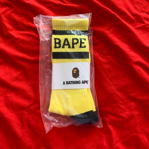 Bape Other - Yellow BAPE College Socks